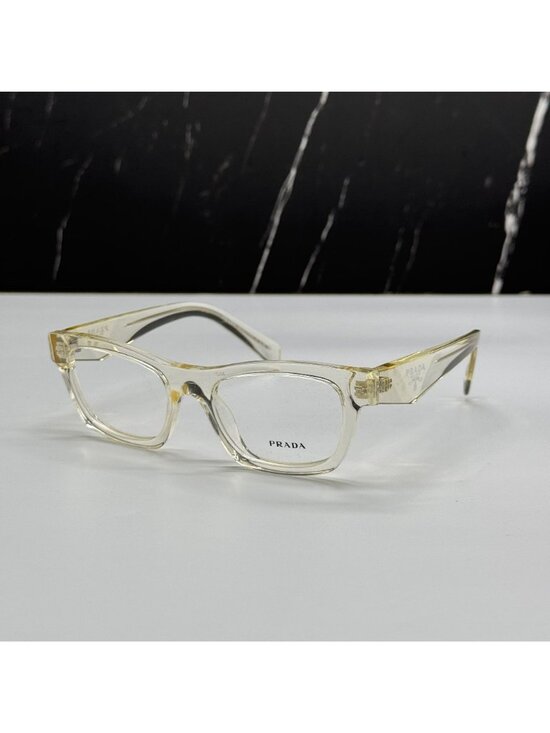 Prada PRB01V 19X1O1 Women Clear Cream Cat Eye Eyeglasses Authentic NEW main image 8